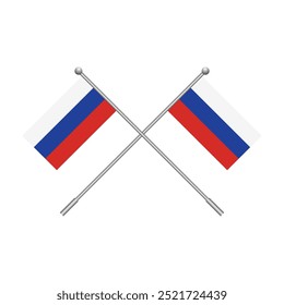 Flag of Russia isolated on white background. Vector illustration