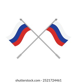 Flag of Russia isolated on white background. Vector illustration