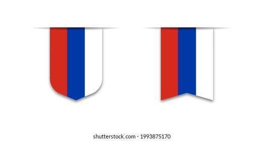 Flag of Russia. Label flag icon, checkbox sign. Flags of the world. Vector illustration