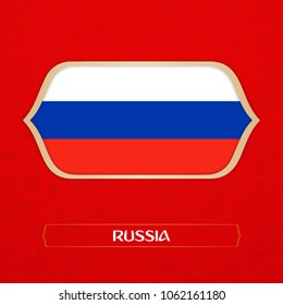 flag of Russia is made in Football world cup style