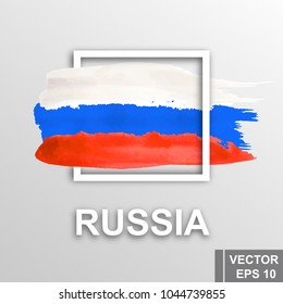 Flag of Russia. Map. Symbol of the state. For your design. Rectangle.