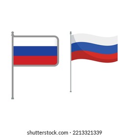 flag Russia modern flat vector illustration