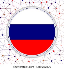 Bandera de Rusia con antecedentes de red. Señal de Rusia. Auténtica ilustración vectorial.