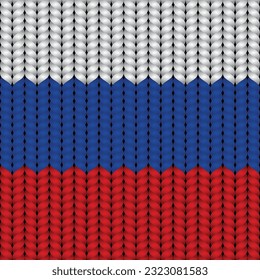 Flag of Russia on a braided rop.