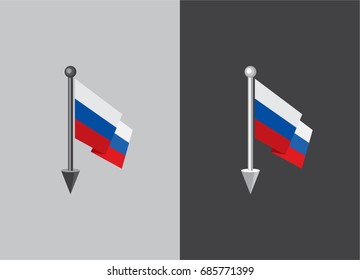 Flag of Russia. Flag on the flagstaff
