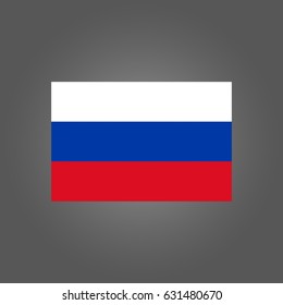 Flag of Russia on gray background