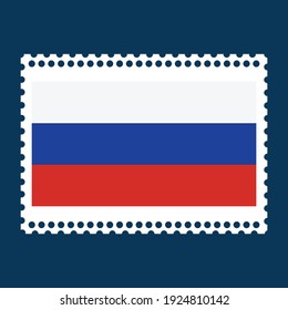 Bandera de Rusia en ilustración vectorial de sellos.