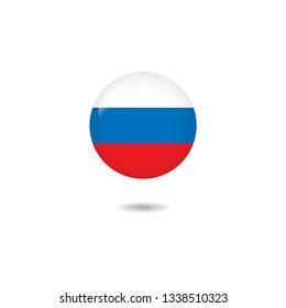 Flag of Russia round 3d, Russian flag template design. vector eps 10