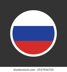 Flag of Russia round circle badge emblem vector