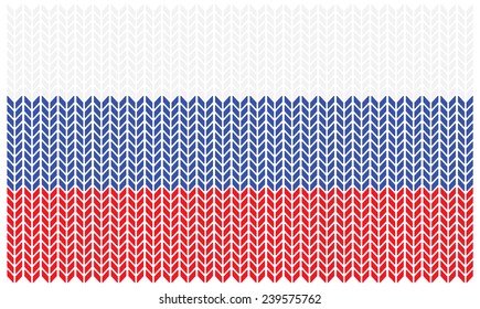 flag of Russia with texture of wool