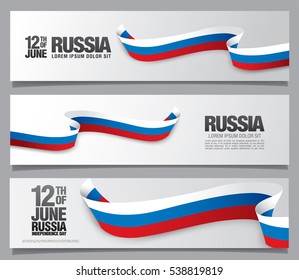 Bandeira da Rússia. Três banners