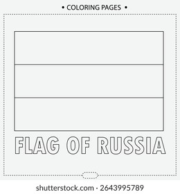 Flag Of Russia Vector Design ,Coloring Pages
