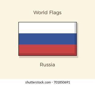 Flag of Russia. Vector icon design