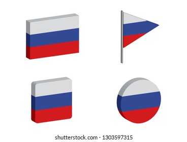 Flag of Russia vector illustration.