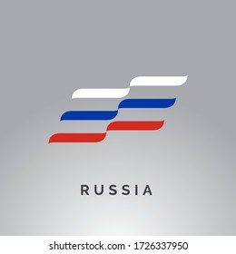 bandera de Rusia icono de ilustración vectorial, diseño de logotipo 