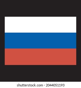 
Flag of Russia vector illustration on black background