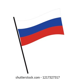 Flag of Russia , Russia flag waving isolated vector illustration