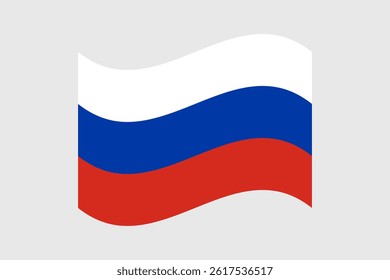Flag of Russia. Russia wavy flag digital vector illustration. Fluttering flag.