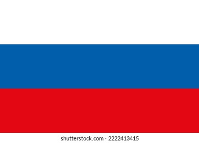 Flag Russian with Civil proportions, vector Russian flag flat design