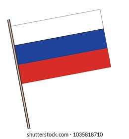 Flag of Russian isolated on a white background