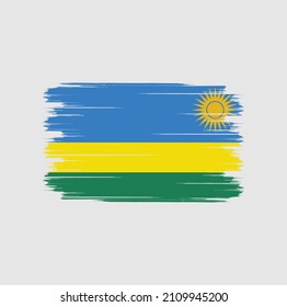 Flag of Rwanda with brush style