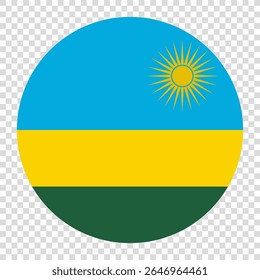 Flag of Rwanda. Rwanda circle flag logo icon computer vector illustration design. Checkerboard background.