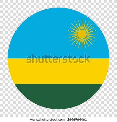 Flag of Rwanda. Rwanda circle flag logo icon computer vector illustration design. Checkerboard background.