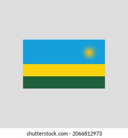 Flag of Rwanda color line element. Vector element for web page, mobile app, promo.  UI UX GUI design element. 