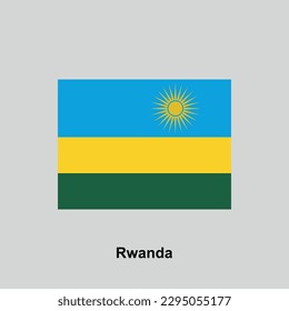 ilustración vectorial aislada de la bandera de Rwanda