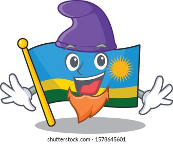 Flag rwanda mascot cartoon style as an Elf