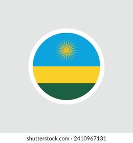 Flag of Rwanda. Rwandan tricolor, flag with abstract sun. State symbol of the Republic of Rwanda.