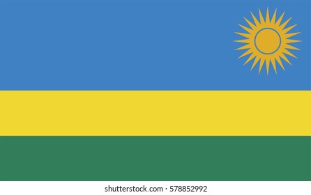 Flag of Rwanda. Vector illustration.