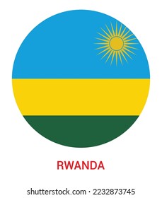 Flag Of Rwanda, Rwanda flag vector illustration, Rwanda flag in a circle.