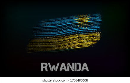 Flag of the Rwanda. Vector illustration in grunge style with cracks and abrasions. Good image for print
