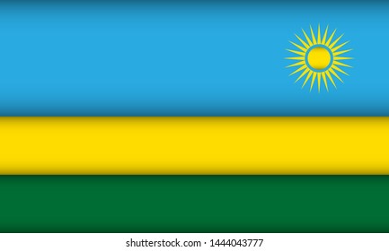 Flag of Rwanda. Vector illustration. Patriotic background.