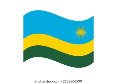 Flag of Rwanda. Rwanda wavy flag digital vector illustration. Fluttering flag.
