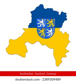 Saarbrücken Flag - Saarland, Germany (EPS)