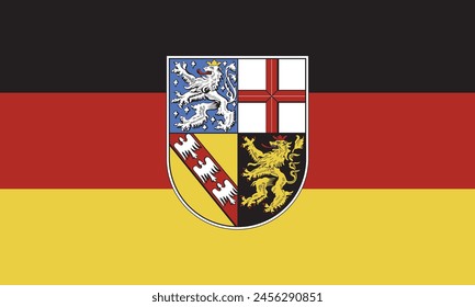 Flag of Saarland isolated on white background. Vector illustration