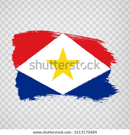Flag of Saba from brush strokes. Flag of Saba on transparent background for your web site design, logo, app, UI.  Central America.  Netherlands. Stock vector.  EPS10.