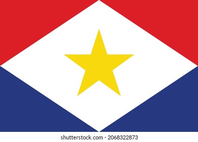 Flag of Saba is a Caribbean island which is the smallest special municipality of the Netherlands. Vector illustration