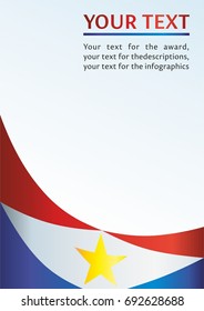 Flag of Saba, Caribbean Netherlands, , template for the award, an official document with the flag of Saba