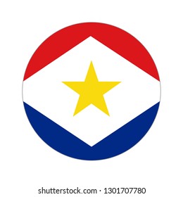 Flag of Saba. Circular icon on white background, vector illustration.