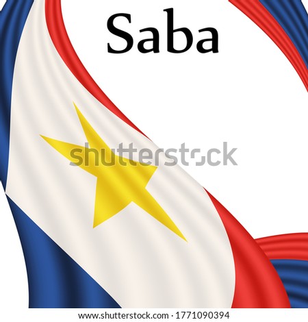 Flag of Saba country on white background. Eps.file.
