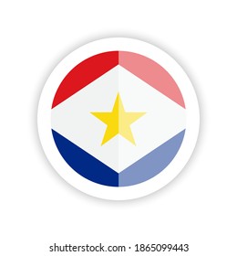 Bandera de Saba (Reino de los Países Bajos). Icono de la bandera redonda.