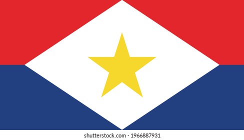 Flag of Saba - Netherlands silhouette vector illustration
