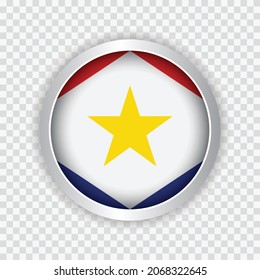 Flag of Saba on round button on transparent background element for websites. Vector illustration