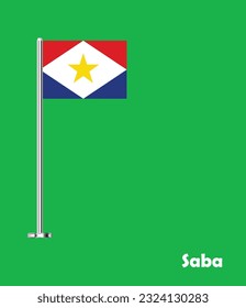 Flag of  Saba, Table Flag of Saba, Vector Illustration.