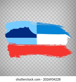Flag Sabah  brush strokes. Flag  State Sabah  of  Malaysia on transparent background for your web site design, app, UI. Malaysia. EPS10.