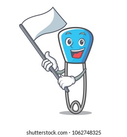 Flag safety pin mascot cartoon