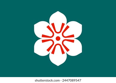 Flag of Saga Prefecture (Japan) vector, blossom of the camphor tree